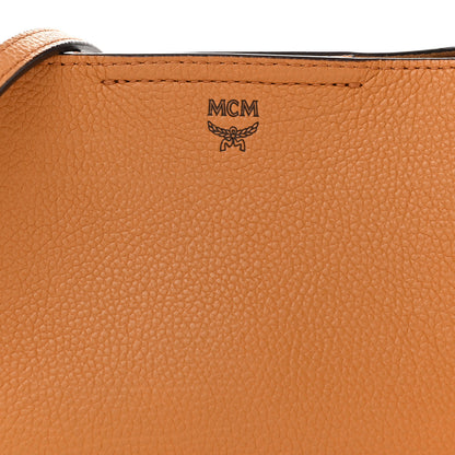 MCM Grained Calfskin Visetos Top Handle Crossbody Cognac 6 of 8