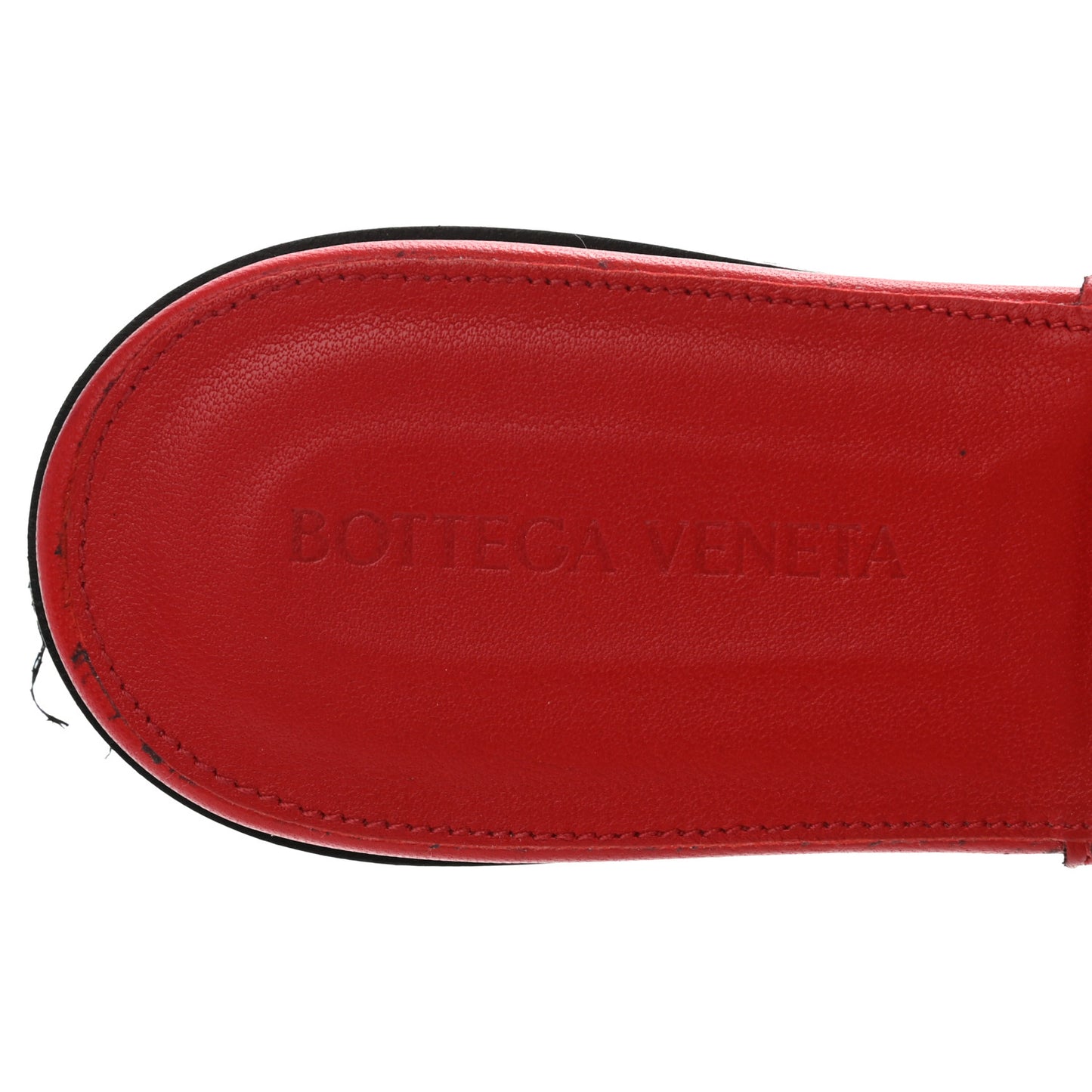 Nappa Maxi Intrecciato Lido Flat Sandals 38 Bright Red