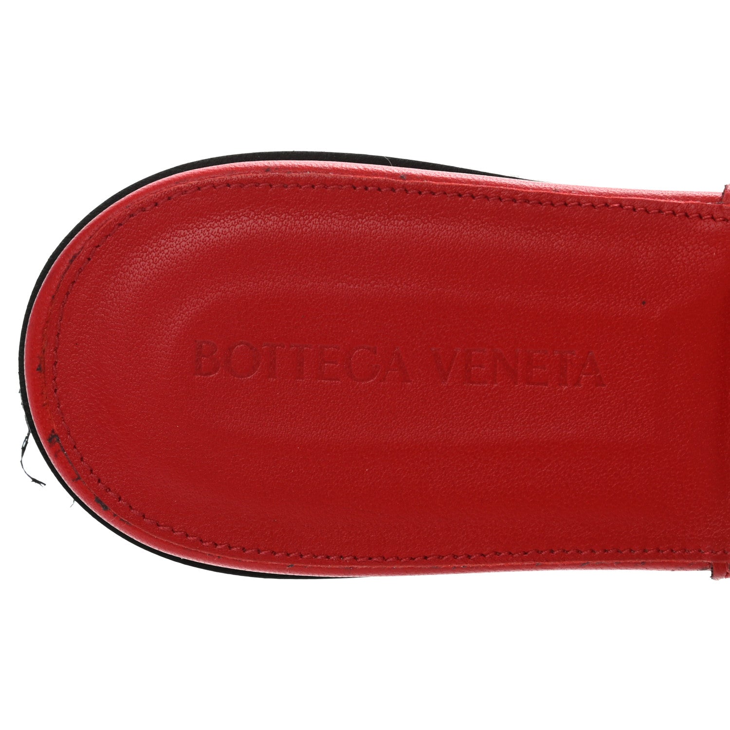 Bottega Veneta Nappa Maxi Intrecciato Lido Flat Sandals 38 Bright Red 6 of 11