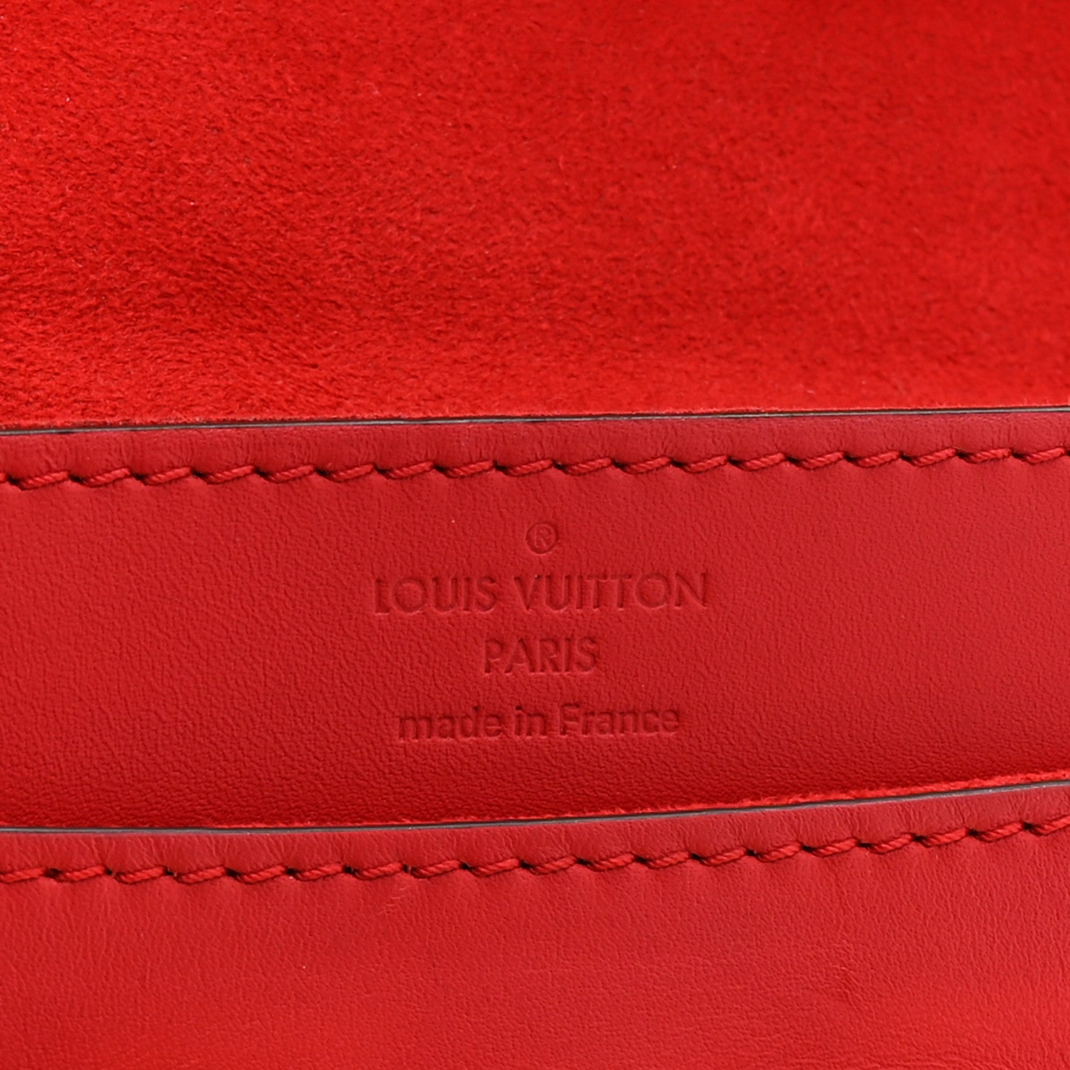 Louis Vuitton Calfskin Chain Louise MM Red 6 of 10