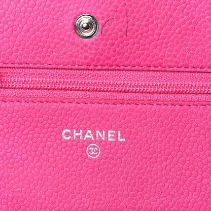 Chanel Iridescent Caviar Quilted Wallet on Chain WOC Pink 6 of 11