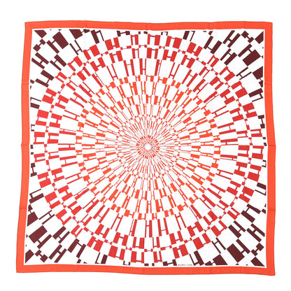 Hermes Cashmere Silk Op'H Shawl 140 Gris Chine Rouge H 1 of 5