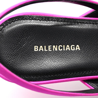 Balenciaga Satin Pointed Toe Knife Slingback 40mm Mules 36 Rose Fuchsia 8 of 10