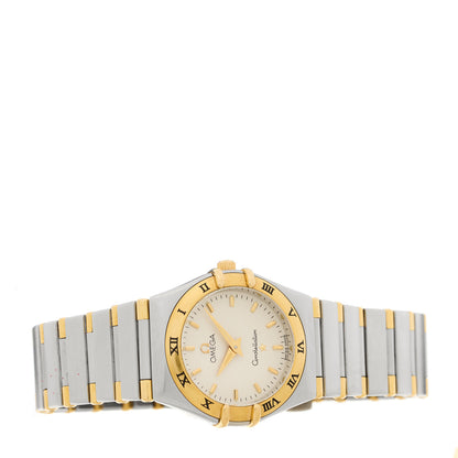 Omega Stainless Steel 18K Yellow Gold 25mm Constellation Quartz Watch White 1372.30.00 2 of 5