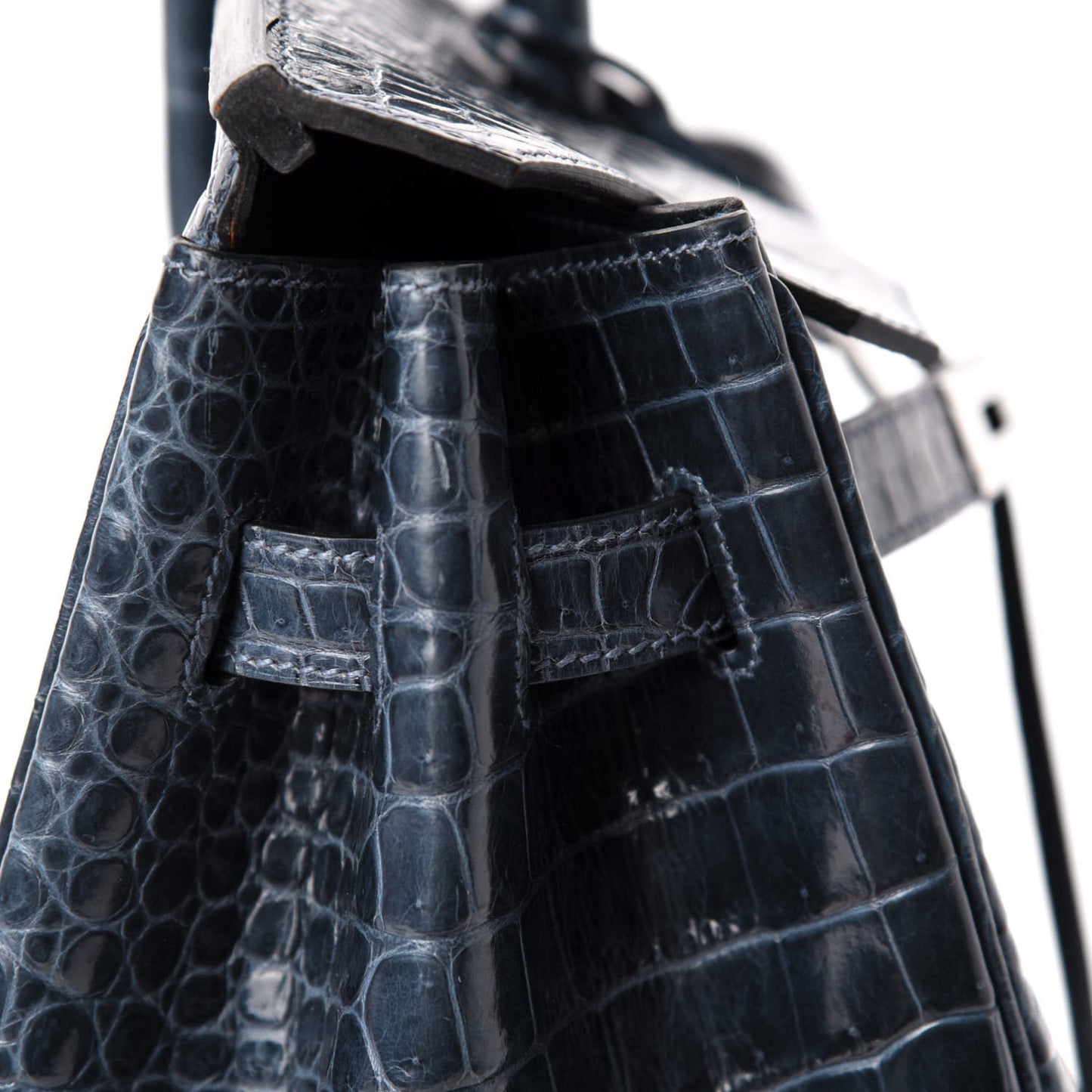Shiny Porosus Crocodile Birkin 35 Bleu Abysse