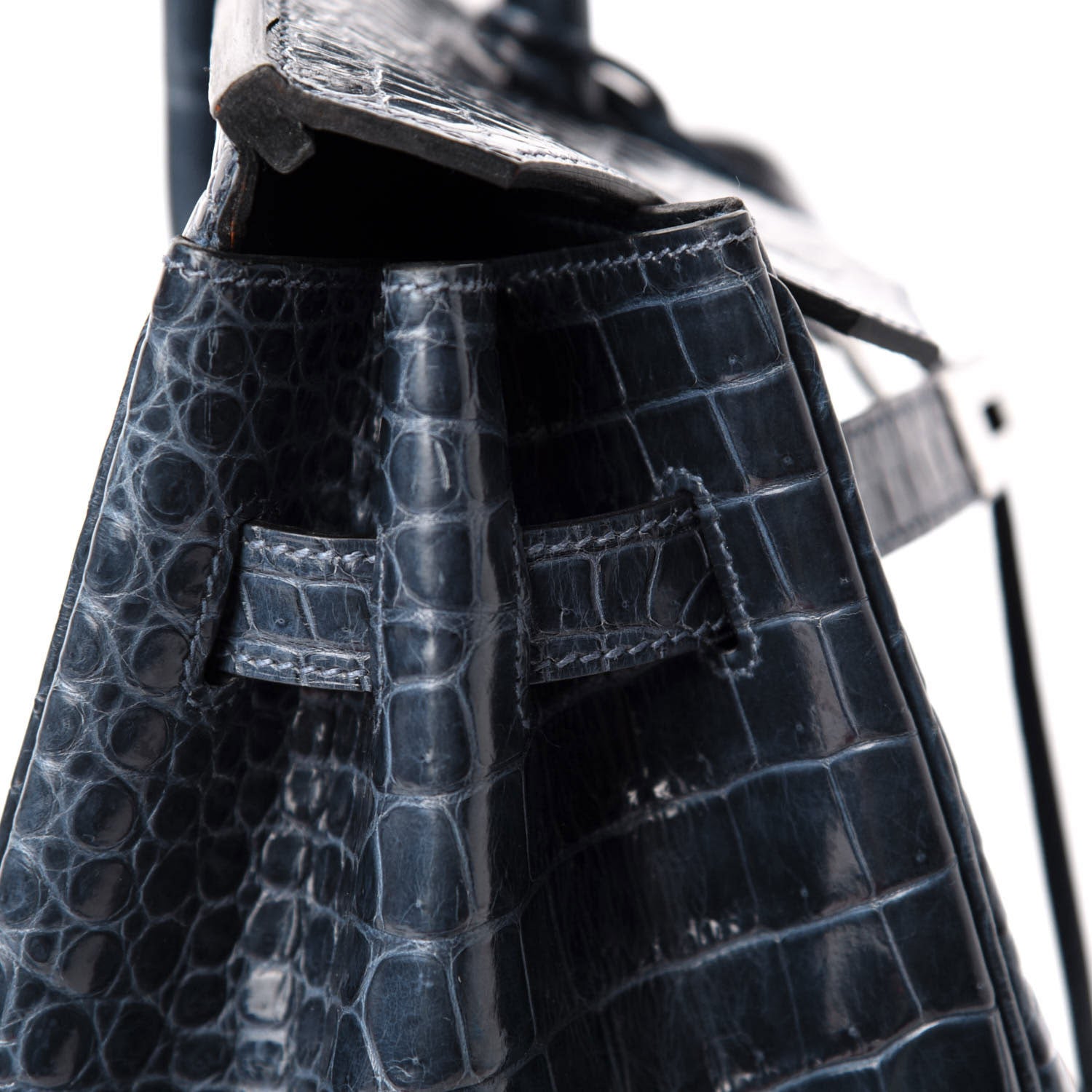 Hermes Shiny Porosus Crocodile Birkin 35 Bleu Abysse 15 of 35