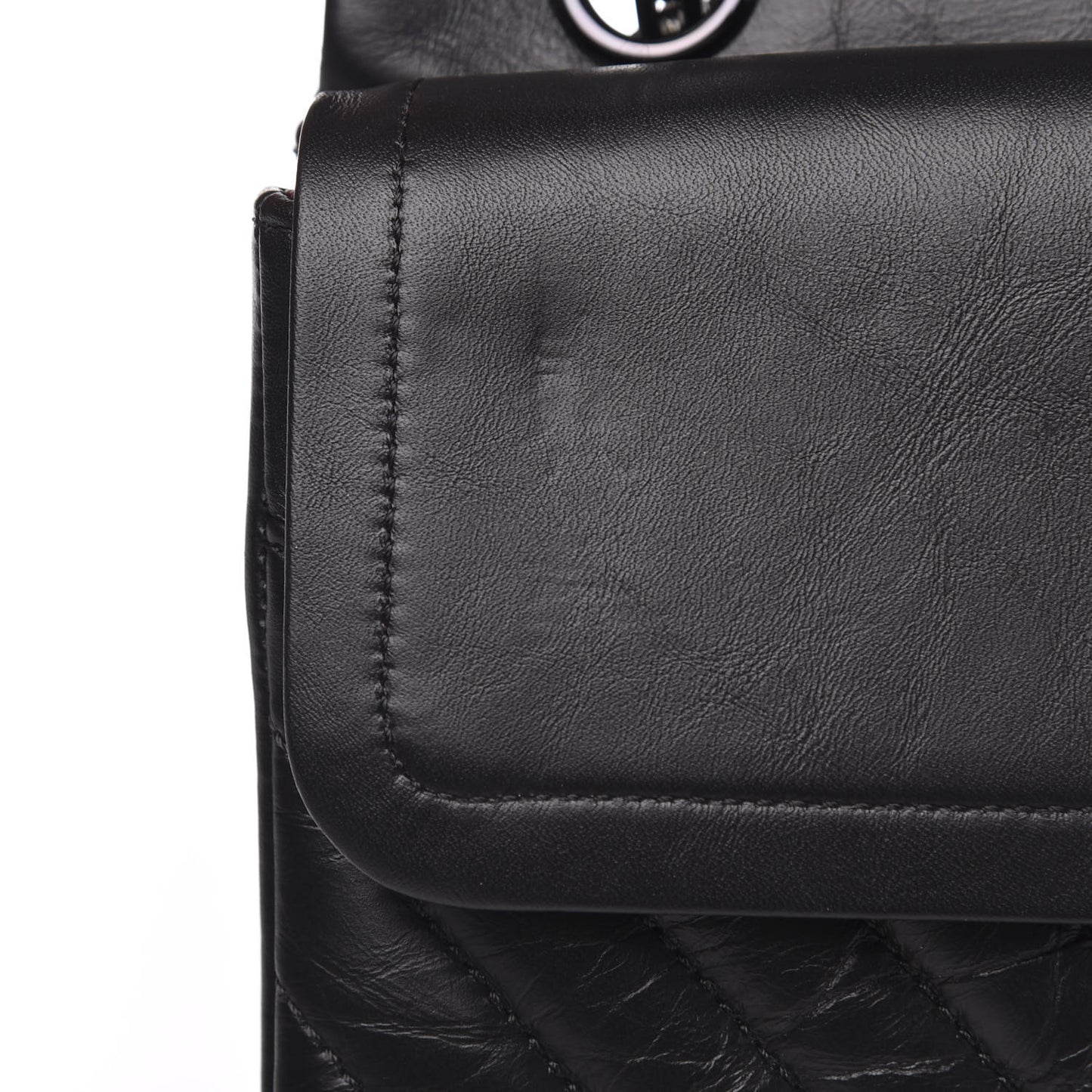 Aged Calfskin Chevron Quilted 2.55 Reissue 226 So Black
