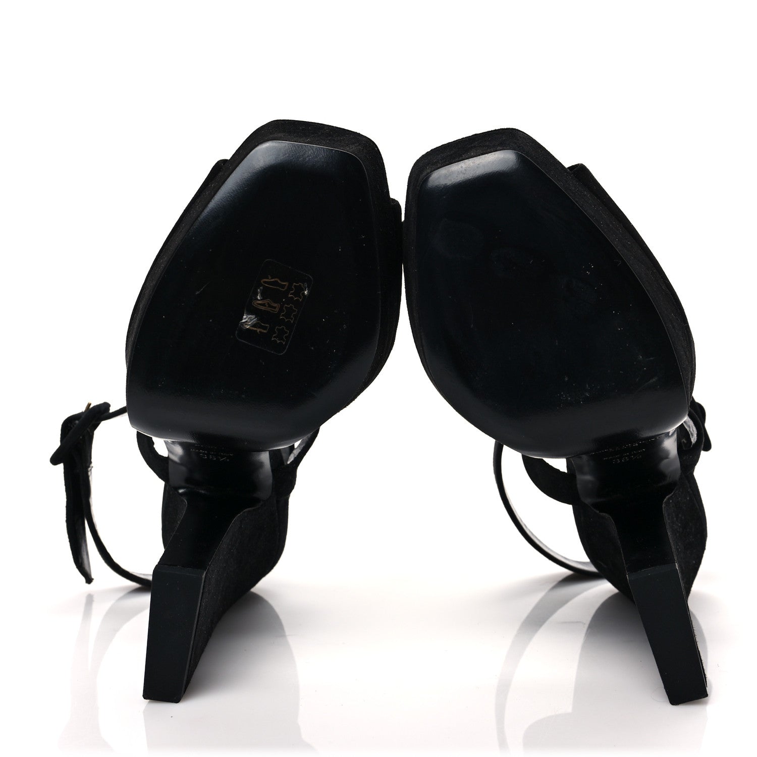 Saint Laurent Suede Debbie Platform Sandal 36.5 Black 5 of 8