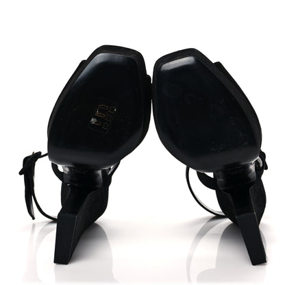 Saint Laurent Suede Debbie Platform Sandal 36.5 Black 5 of 8