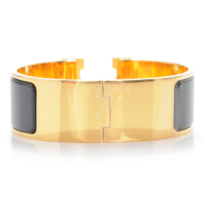 Hermes Enamel Wide Clic Clac H Bracelet PM Black 3 of 7