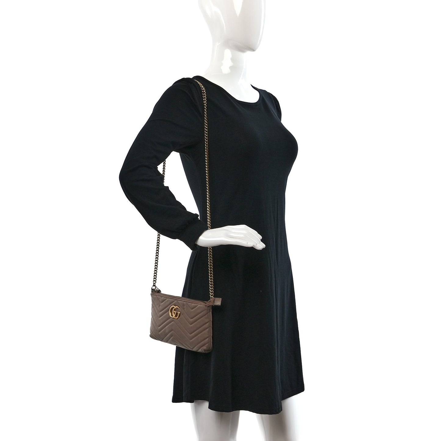 Calfskin Matelasse Mini GG Marmont Chain Bag Porcelain Rose