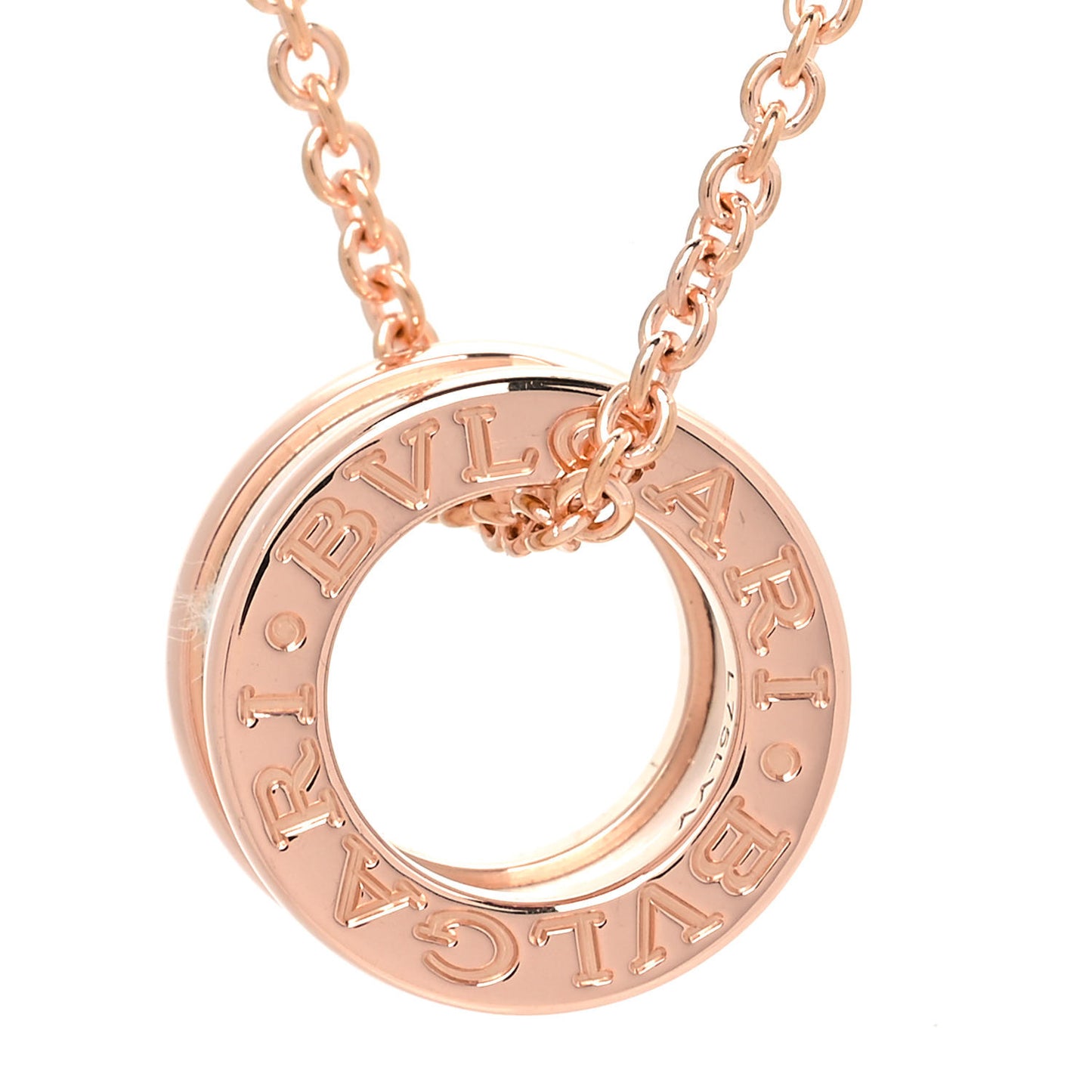 18K Rose Gold White Ceramic B.Zero1 Pendant Necklace