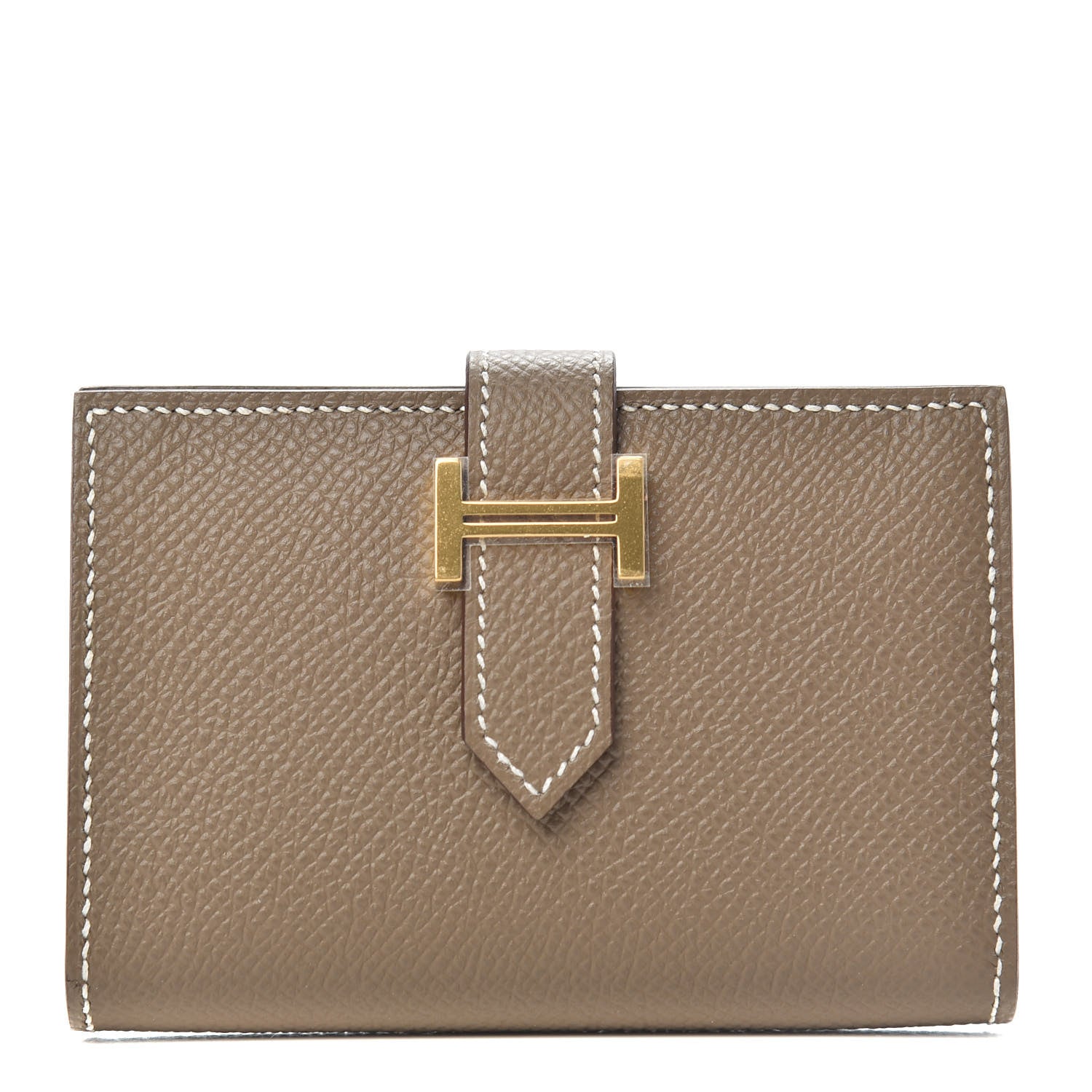 Hermes Epsom Bearn Card Holder Wallet Etoupe 1 of 7