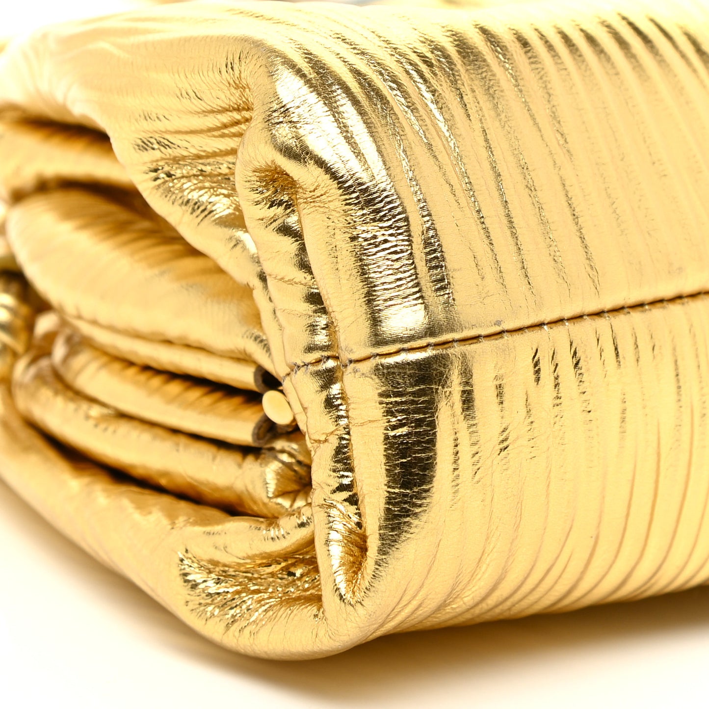 Metallic Bark Calfskin The Mini Pouch Gold
