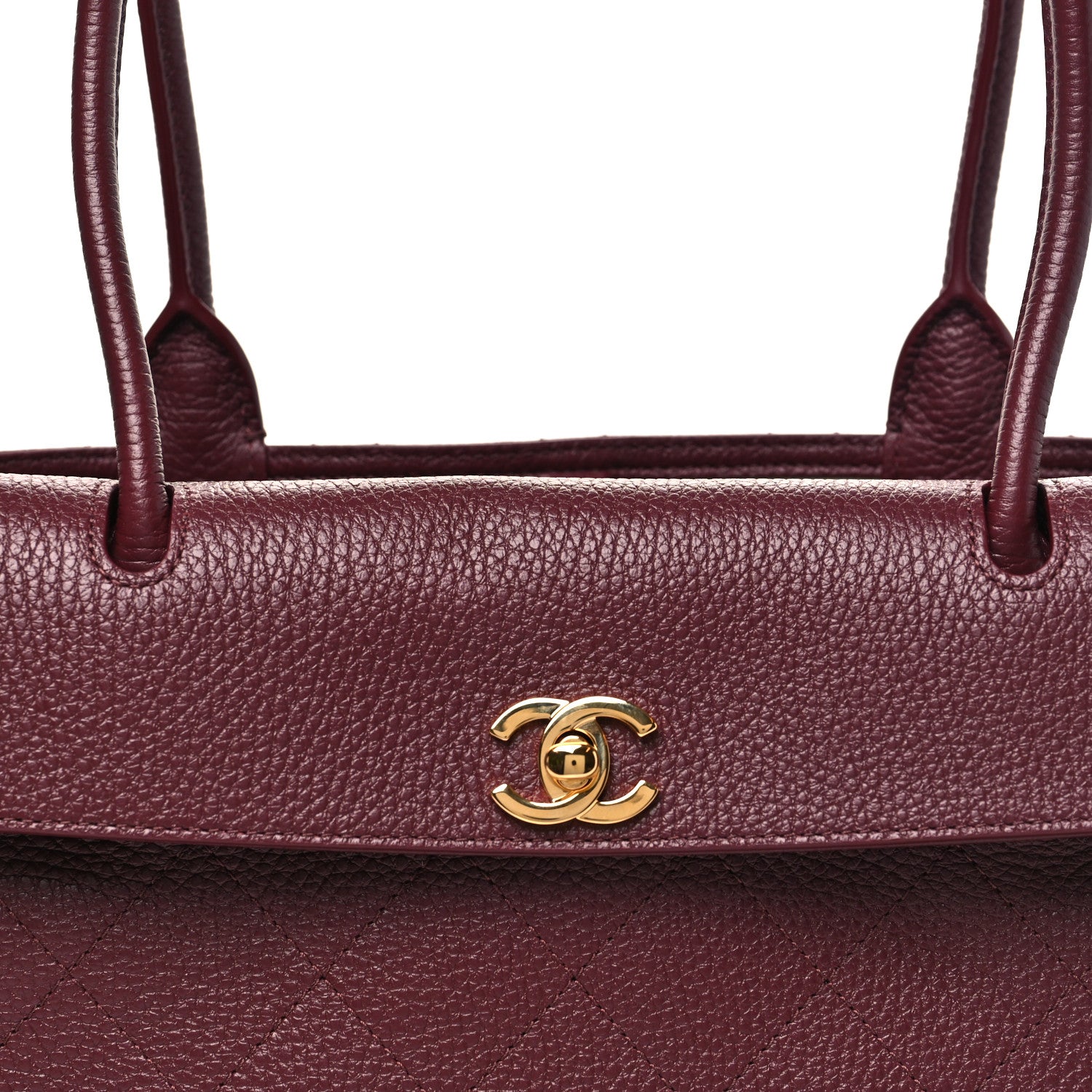 Chanel Grained Calfskin Stitched Urban Essentials Small Shopping Bag Burgundy 8 of 11