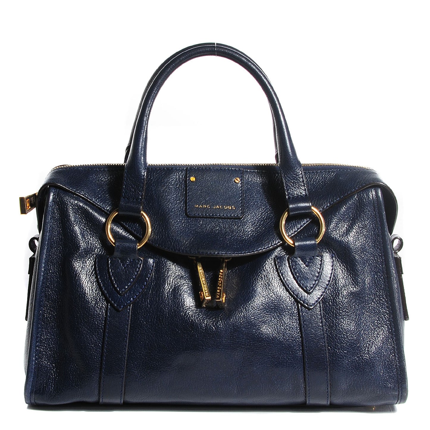 Goatskin Small Wellington Fulton Satchel Navy