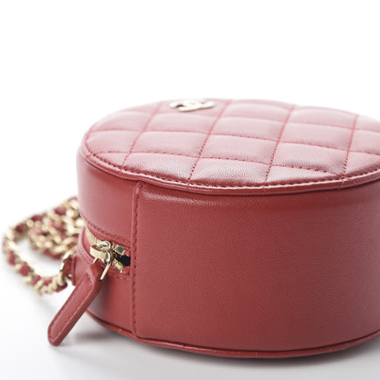 Chanel Lambskin Quilted Round Clutch With Chain Red 6 of 11