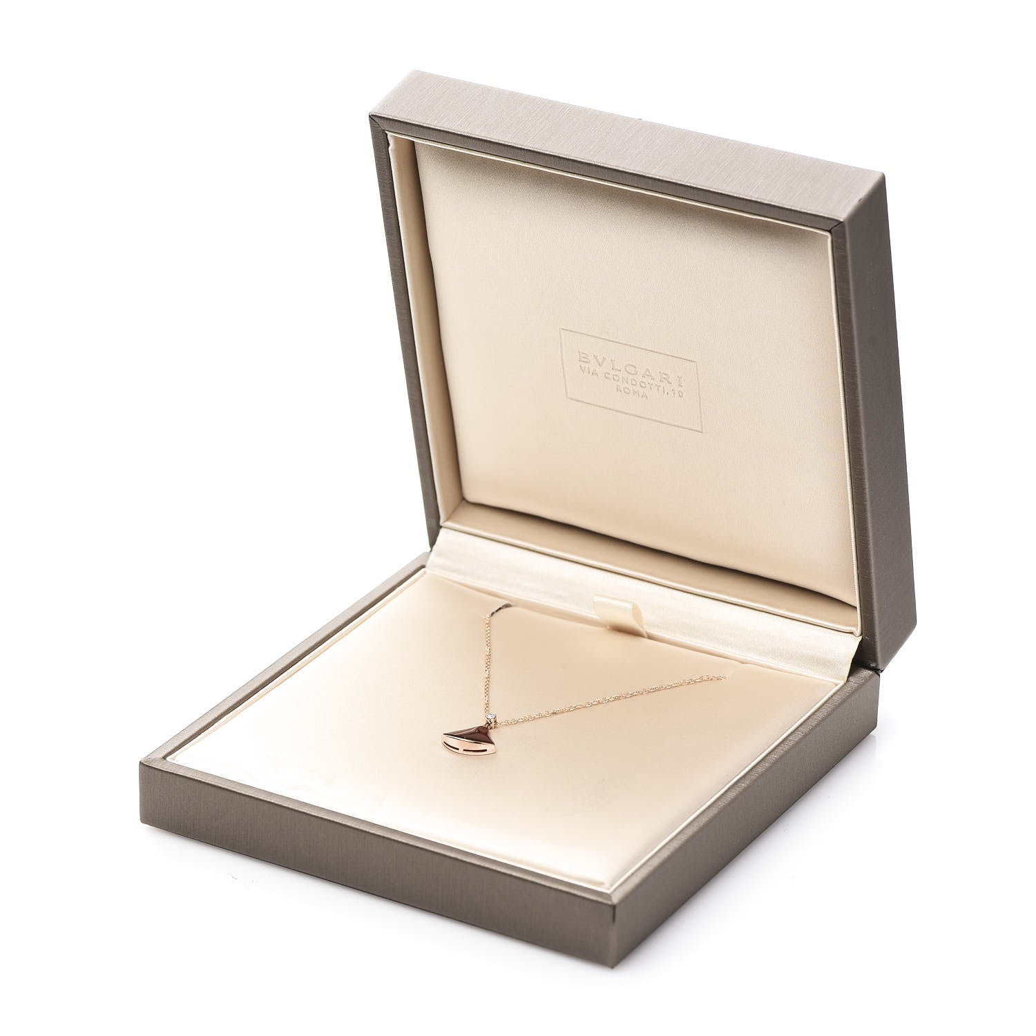 Bulgari 18K Rose Gold Diamond Carnelian Divas' Dream Pendant Necklace 6 of 6