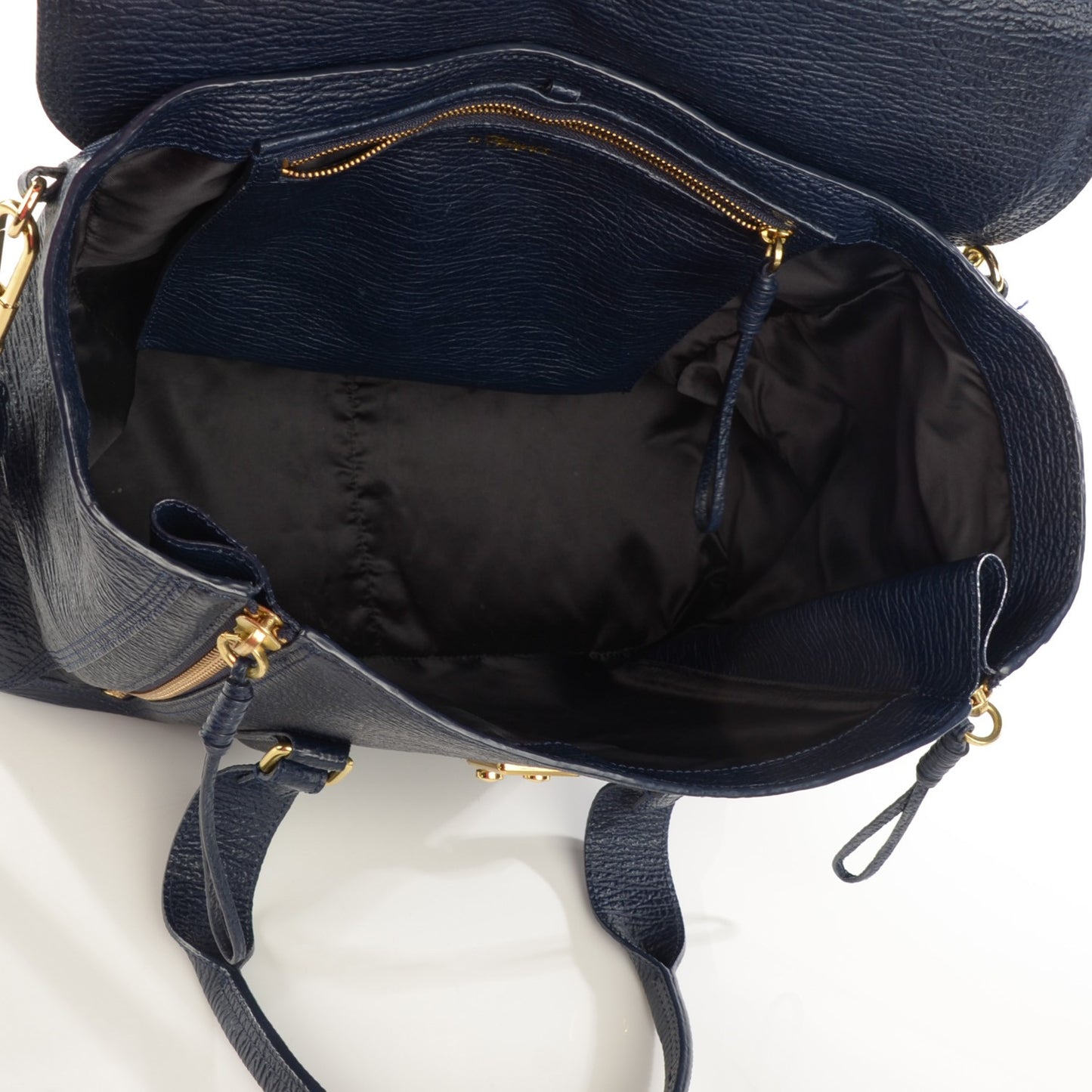 3.1 Textured Calfskin Large Pashli Satchel Ink