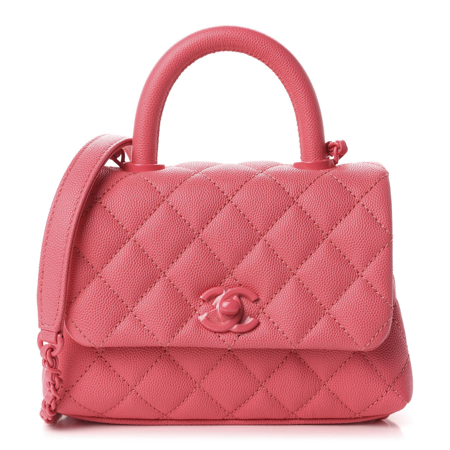 Caviar Quilted Incognito Extra Mini Coco Handle Flap Pink