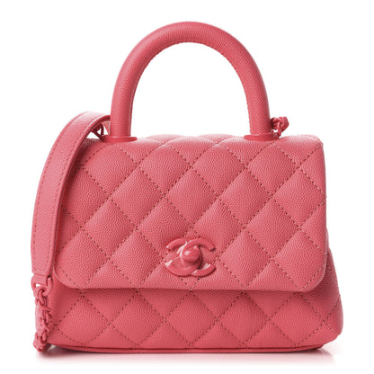 Chanel Caviar Quilted Incognito Extra Mini Coco Handle Flap Pink 1 of 11
