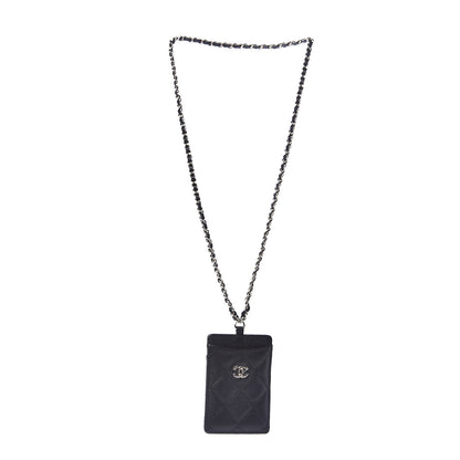 Chanel Caviar Quilted Card Holder On Chain Black 3 of 6