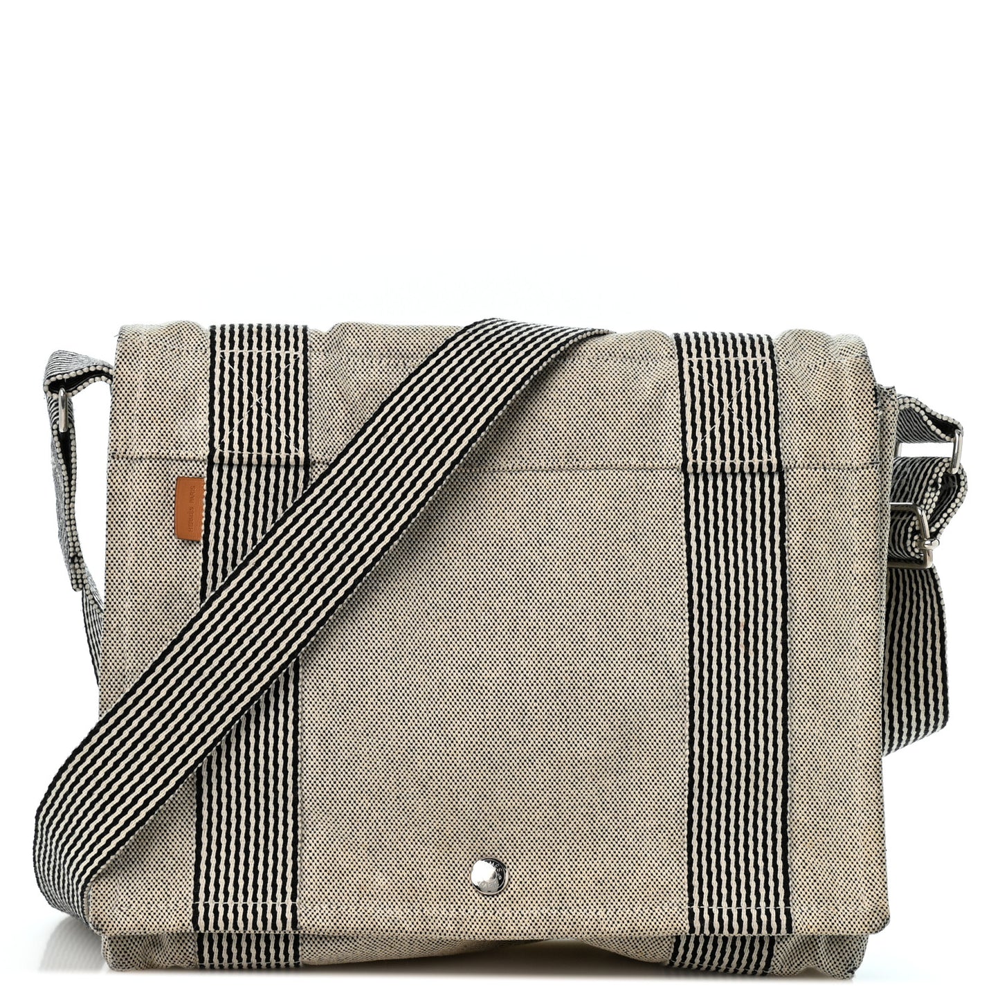 Canvas Herline Messenger Bag Ecru Black