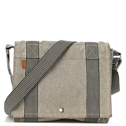 Hermes Canvas Herline Messenger Bag Ecru Black 1 of 14