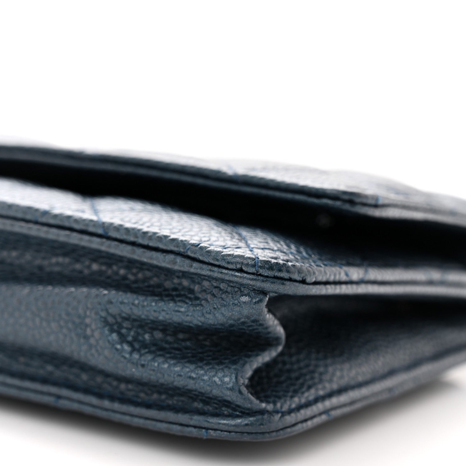 Chanel Caviar Quilted Wallet on Chain WOC Navy Blue 11 of 12