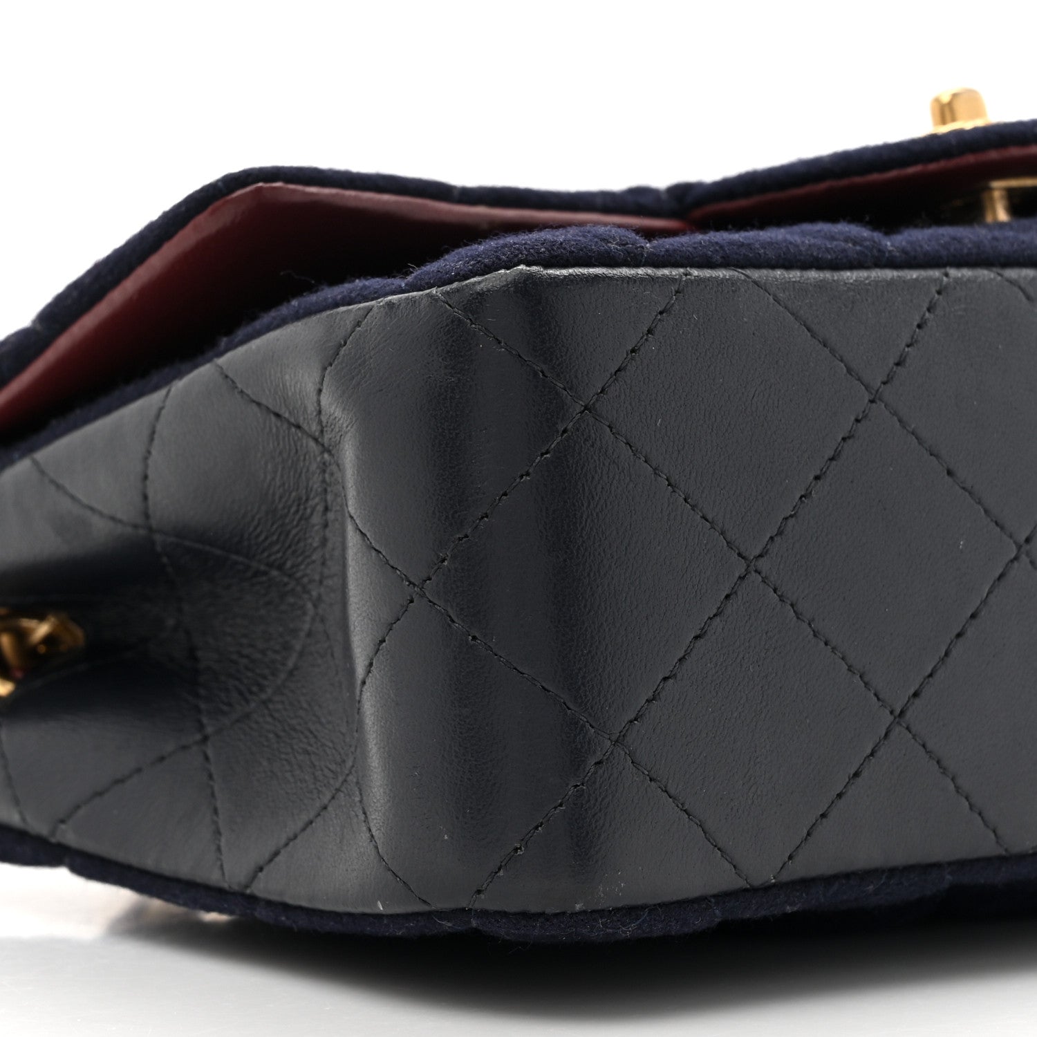 Chanel Felt Quilted Paris-Hamburg Charms Mini Rectangular Flap Black Dark Navy 9 of 11