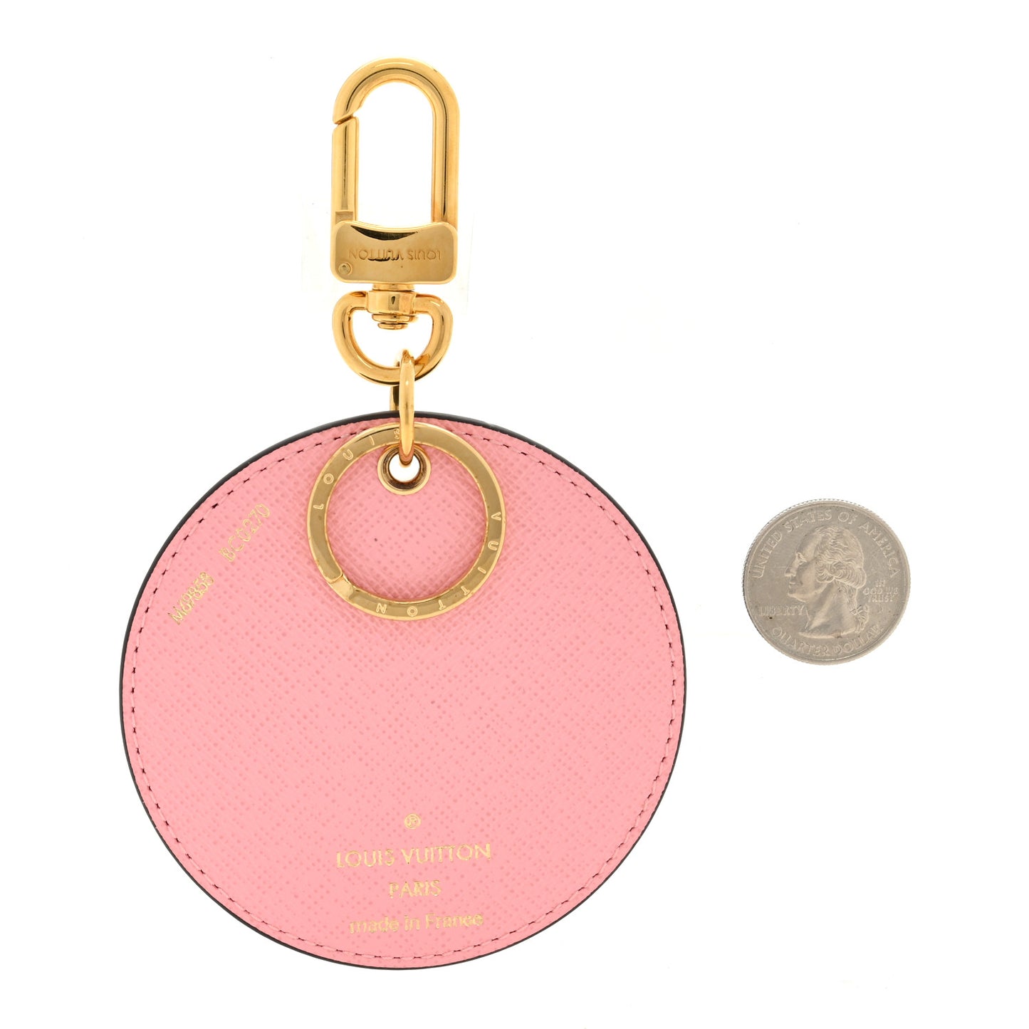 Monogram 2020 Christmas Animation Swing Ride Bag Charm Key Ring Pink Poppy