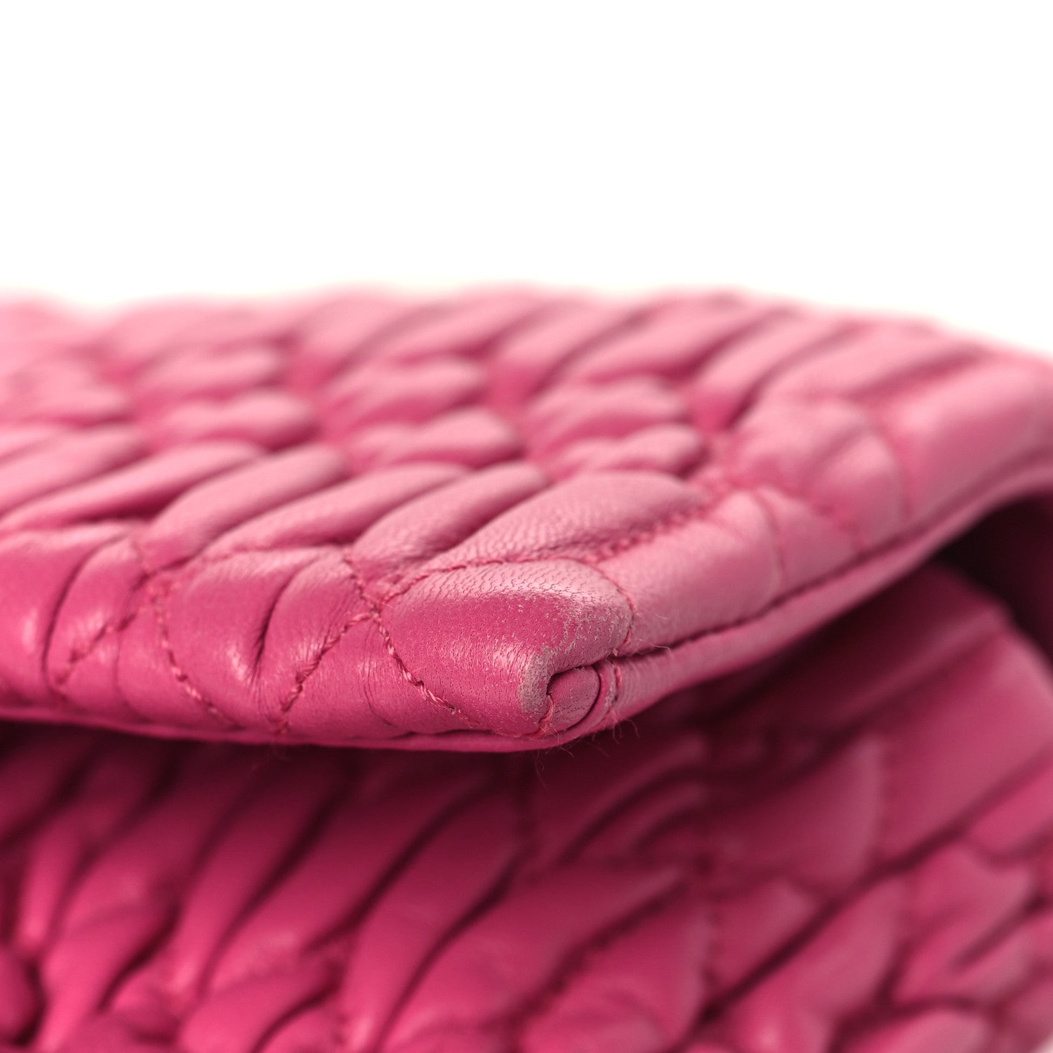 Miu Miu Nappa Matelasse Crystal Flap Clutch Fuxia 9 of 9