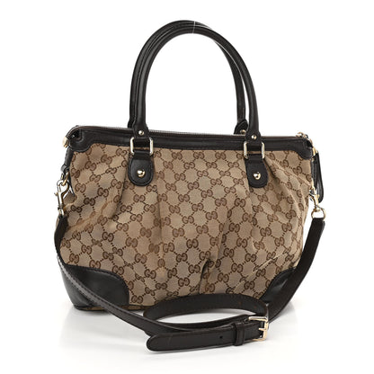 Gucci Monogram Medium Sukey Top Handle Dark Brown 3 of 14