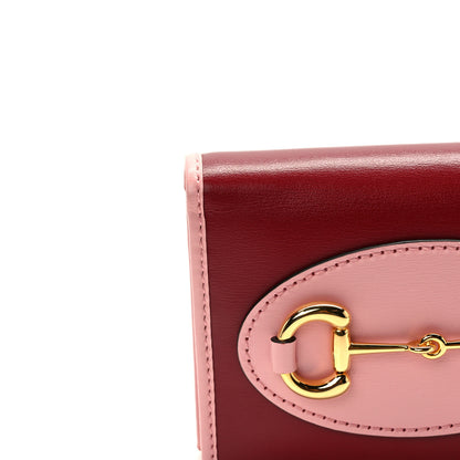 Gucci Boarded Plutone Calfskin Horsebit 1955 Card Case Wallet New Cherry Red Wild Rose 8 of 8