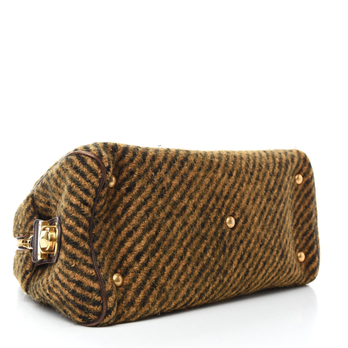 Tessuto Tweed Vitello Vintage Bowling Bag Brown