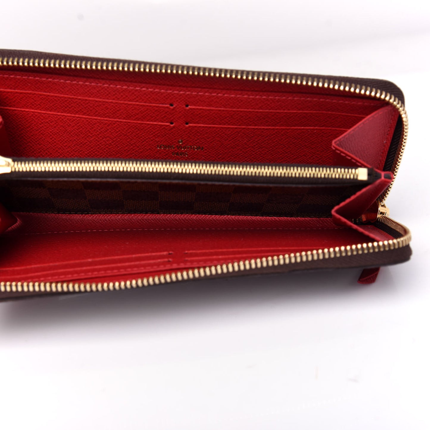 Damier Ebene Clemence Wallet Cherry