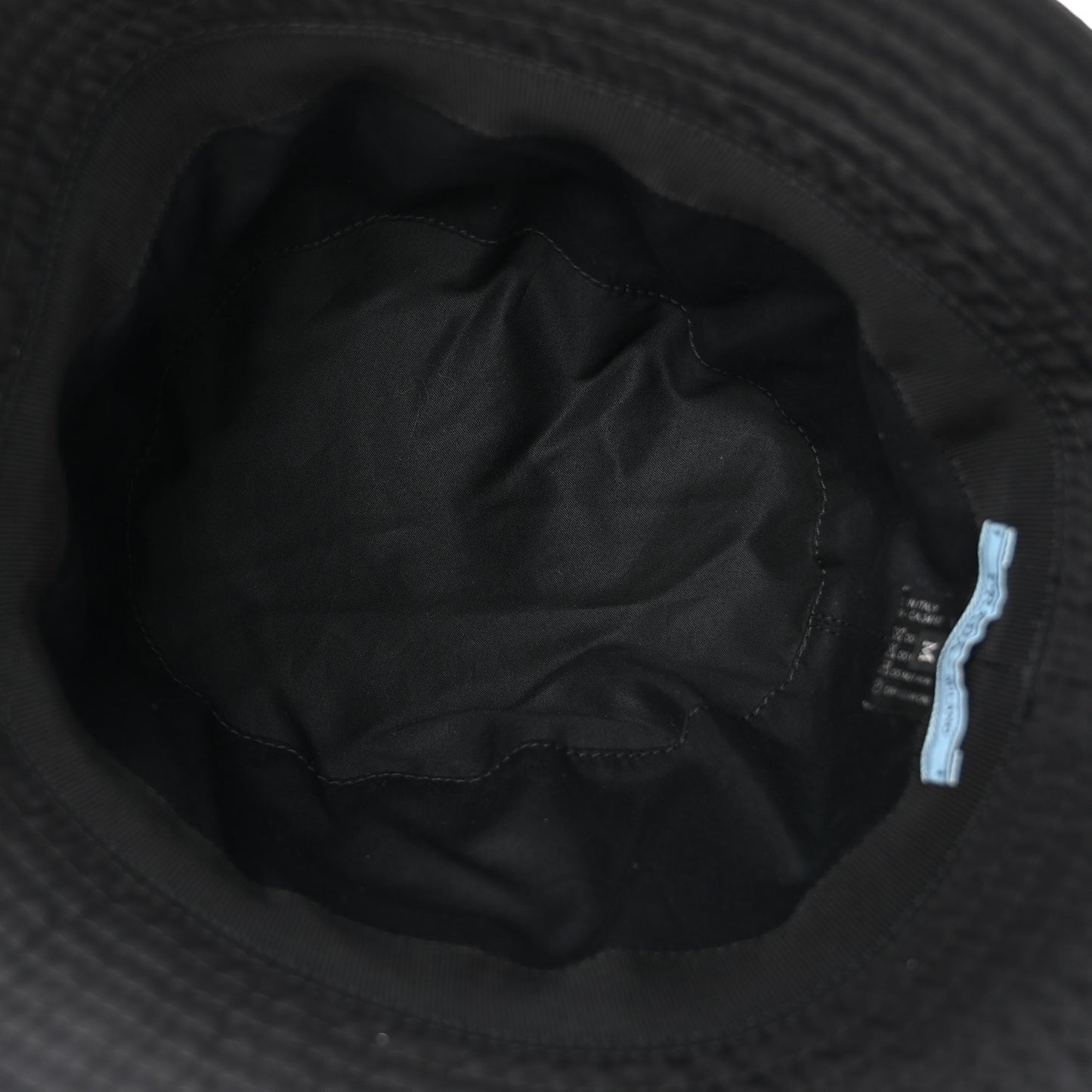 Re-Nylon Metal Triangle Logo Womens Bucket Hat M Black
