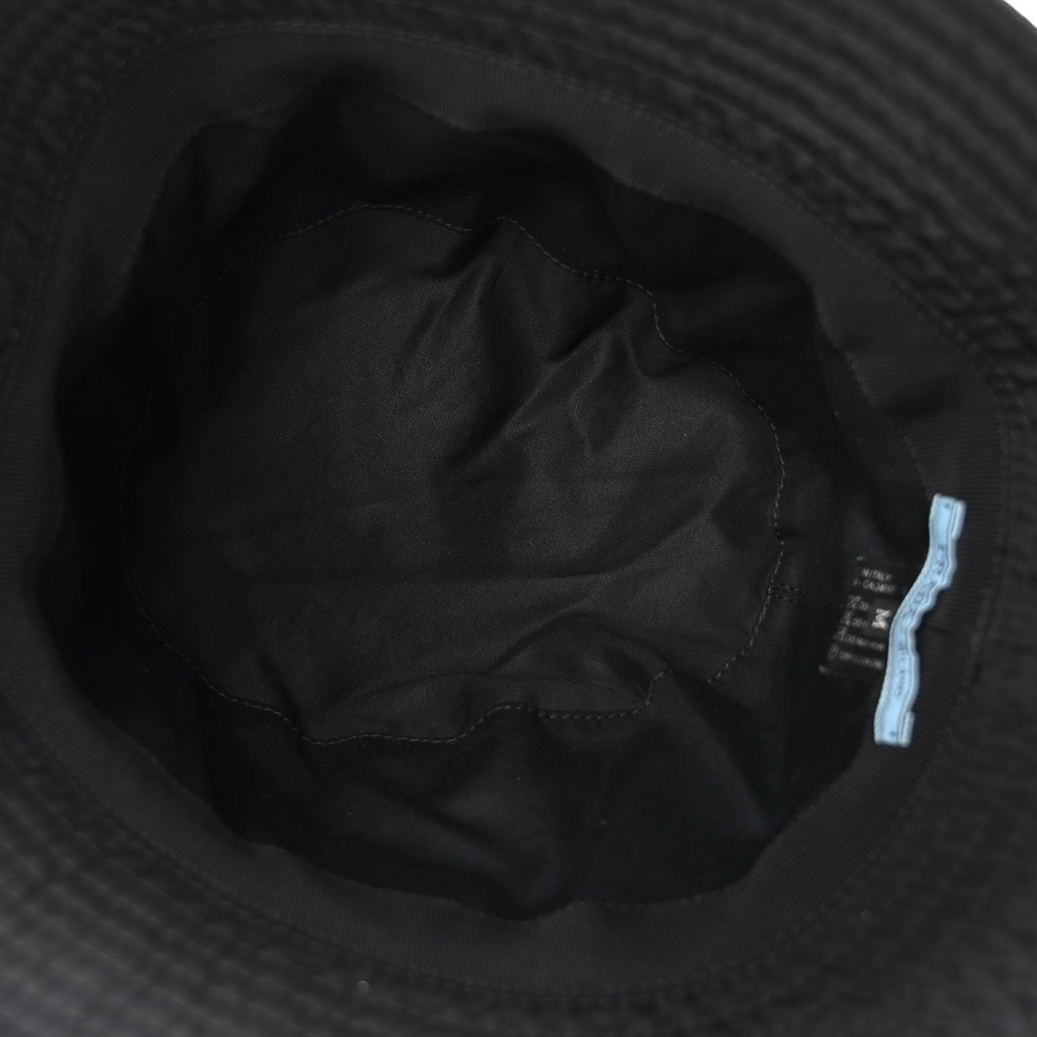 Prada Re-Nylon Metal Triangle Logo Womens Bucket Hat M Black 7 of 8