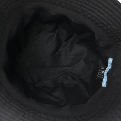 Prada Re-Nylon Metal Triangle Logo Womens Bucket Hat M Black 7 of 8