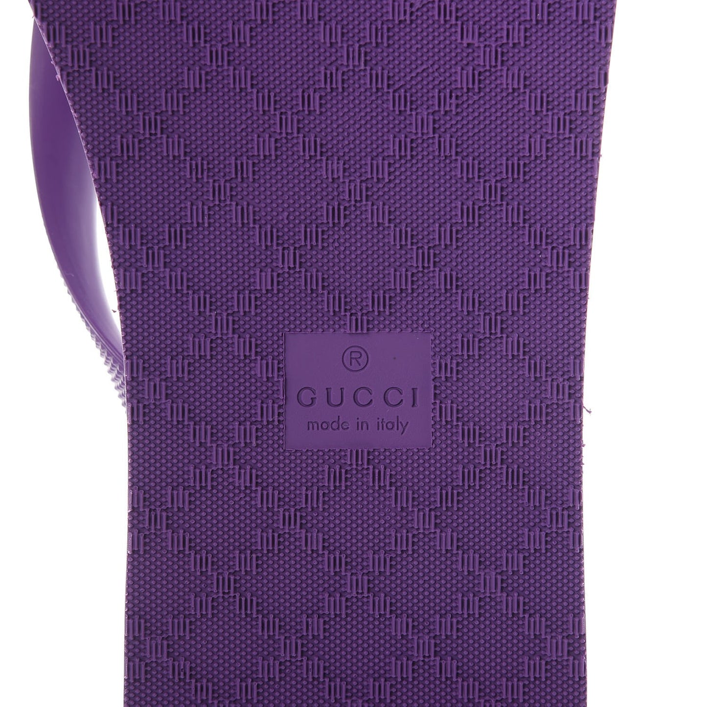 Rubber Guccissima Bedlam Thong Sandals 37 Purple