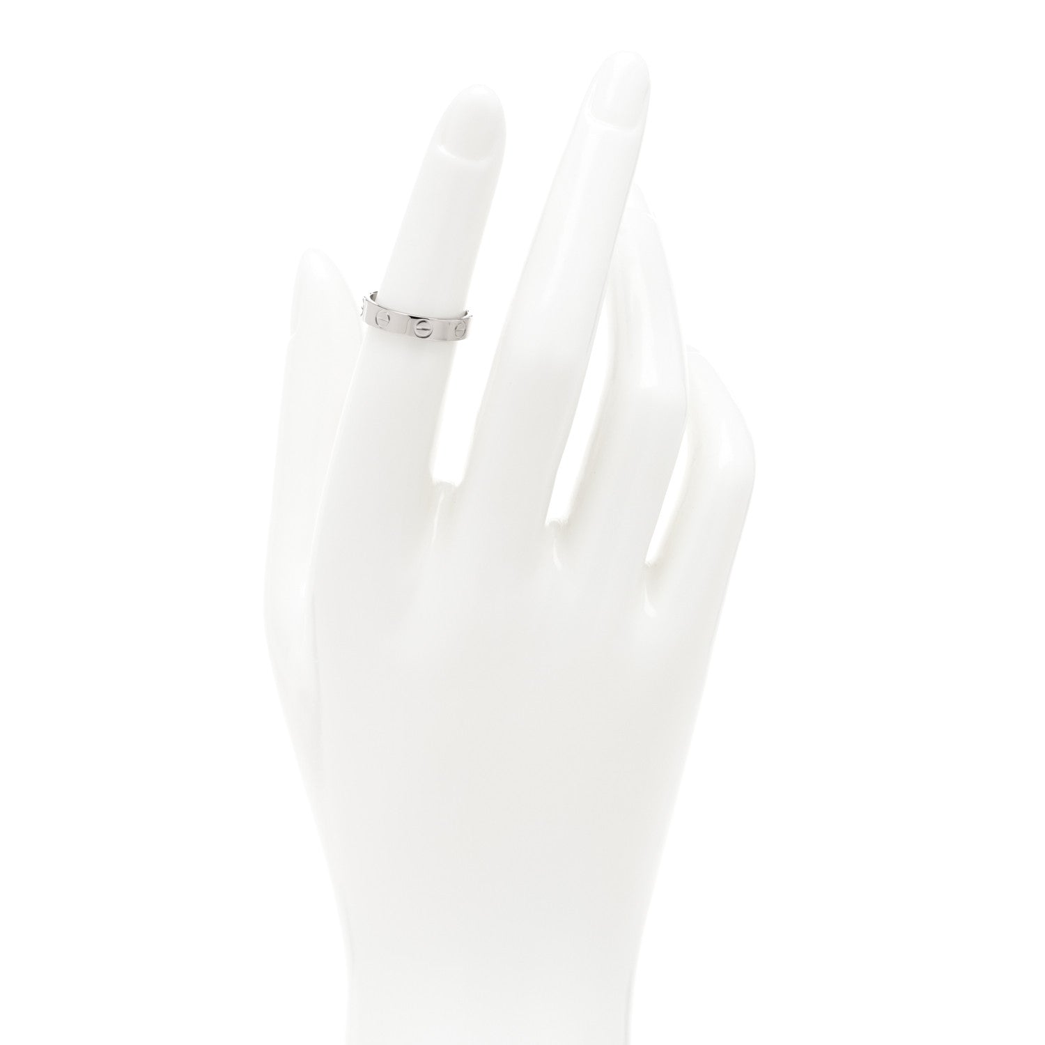Cartier 18K White Gold 3.5mm LOVE Wedding Band Ring 48 4.5 2 of 4