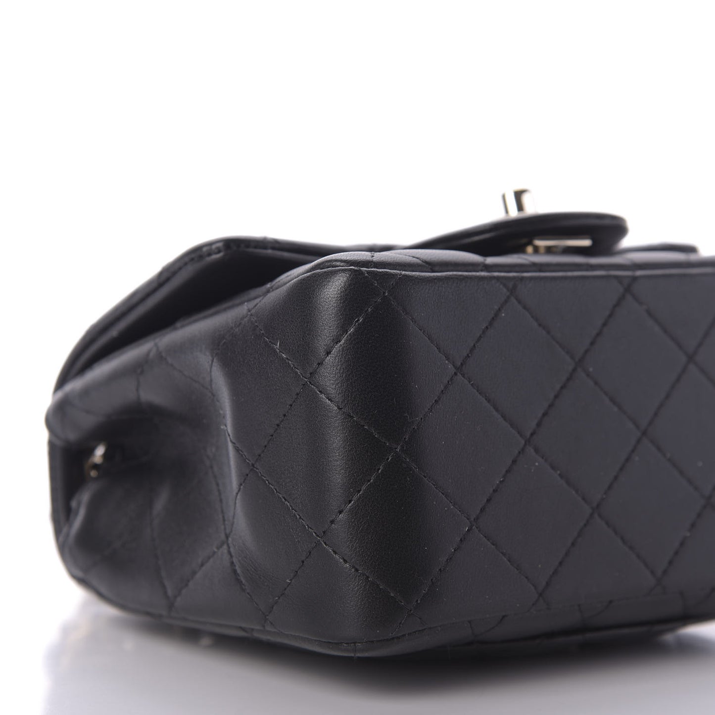Lambskin Quilted Mini Square Flap Black
