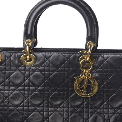 Christian Dior Lambskin Cannage Large Lady Dior Black 11 of 13