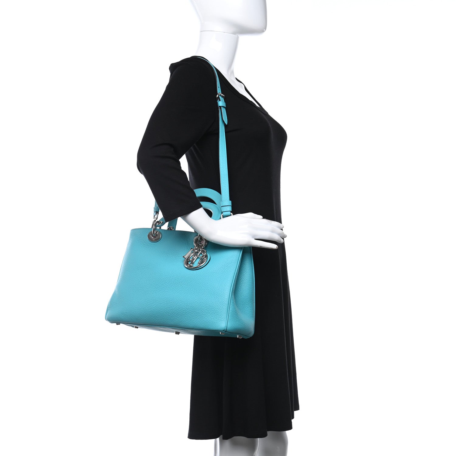 Christian Dior Bullcalf Medium Diorissimo Tote Turquoise 2 of 11