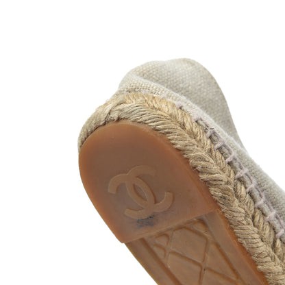 Chanel Linen CC Espadrilles 38 Beige Black 14 of 23