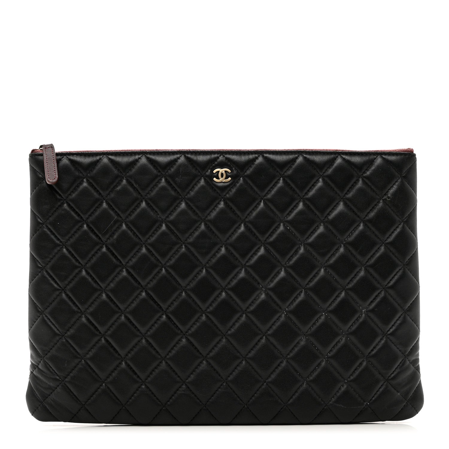 Chanel Lambskin Quilted Large Cosmetic Case Black 1 of 9