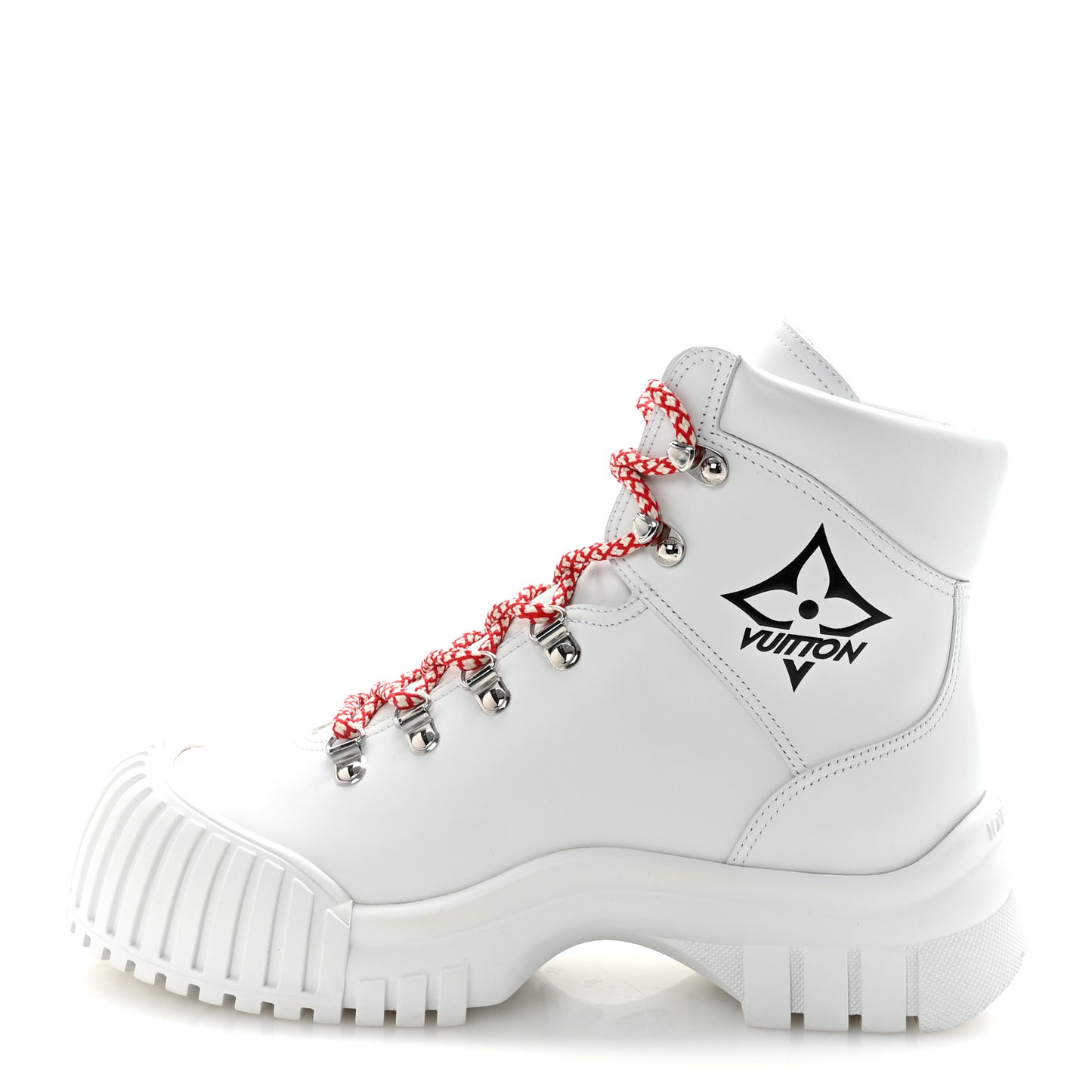 Calfskin Ruby Flat Ranger Boots 38 White