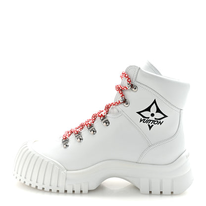 Louis Vuitton Calfskin Ruby Flat Ranger Boots 38 White 1 of 9