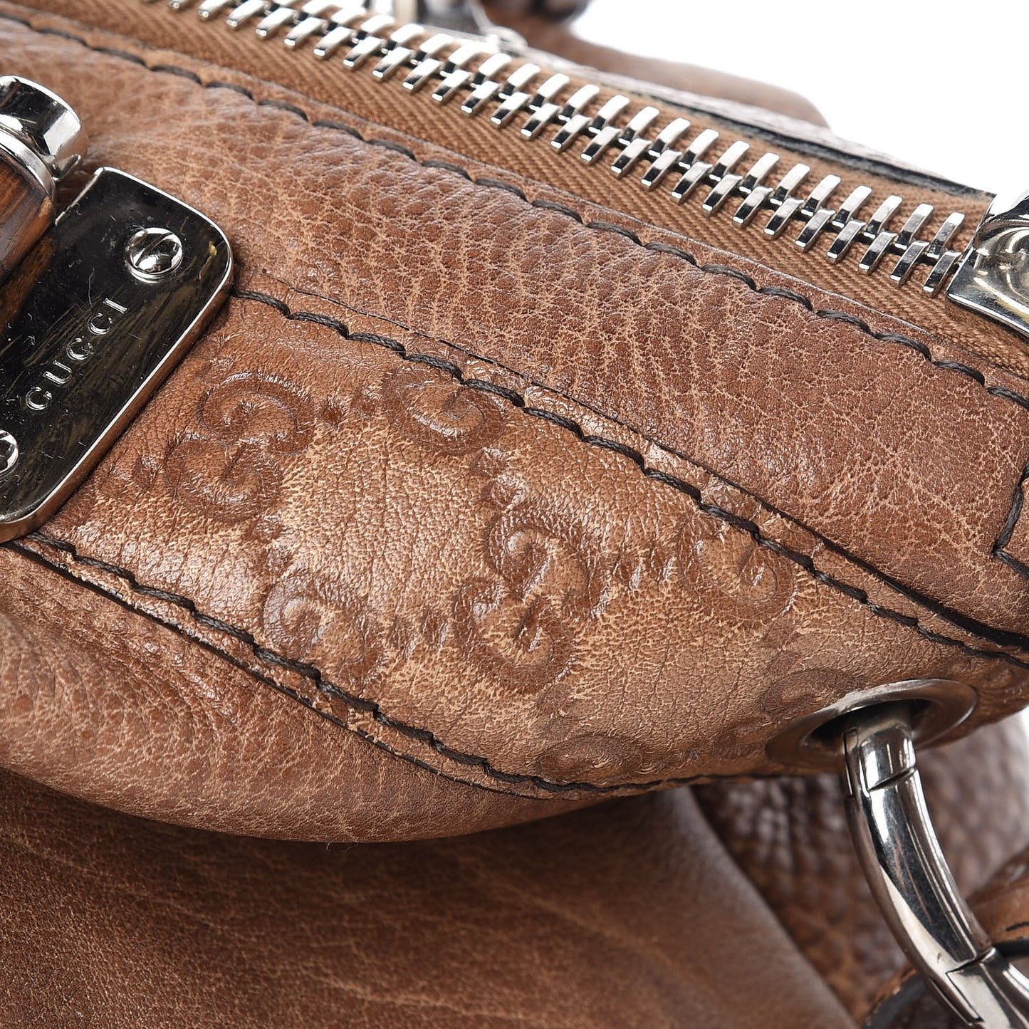 Calfskin Medium Bamboo Bar Shoulder Bag Light Brown