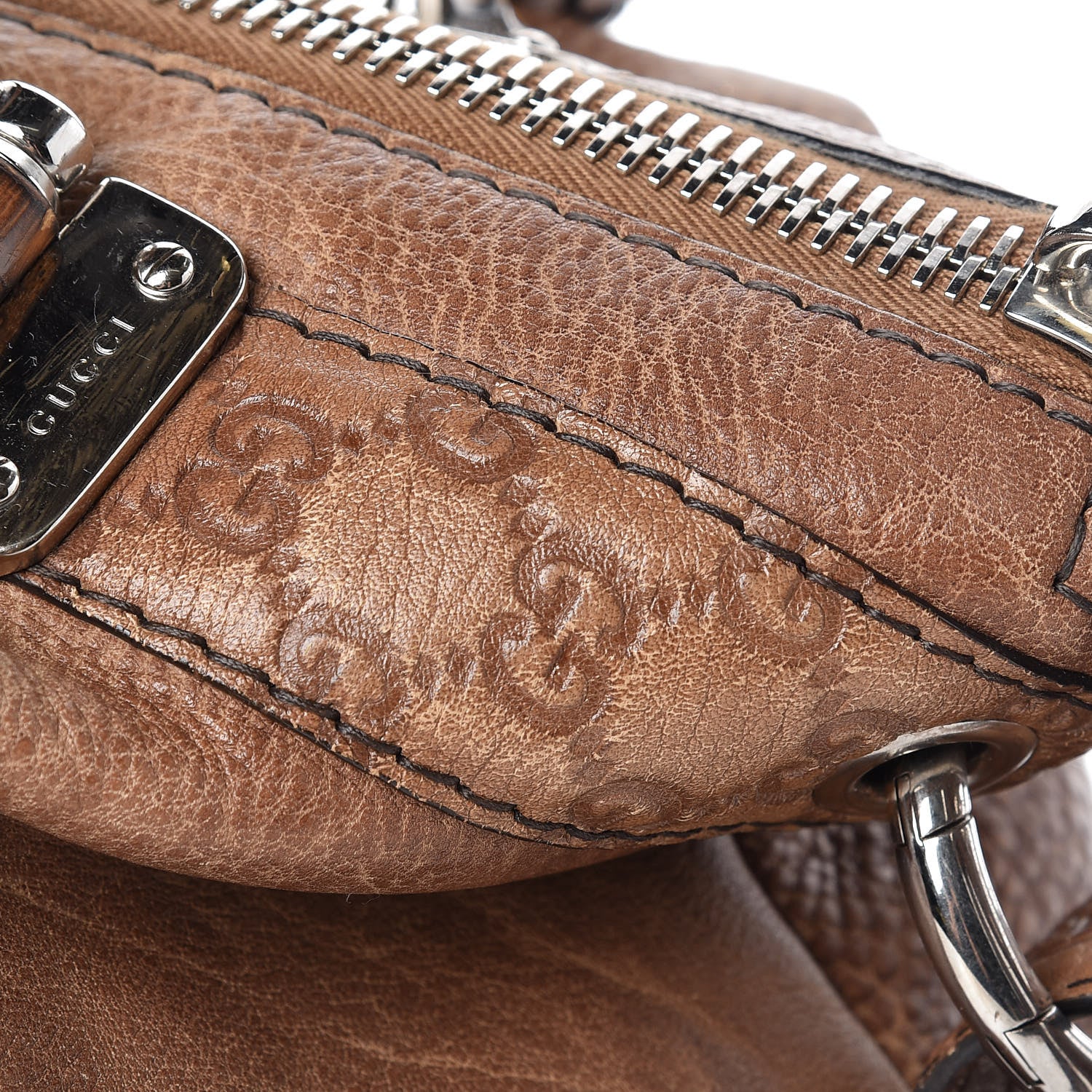 Gucci Calfskin Medium Bamboo Bar Shoulder Bag Light Brown 19 of 24